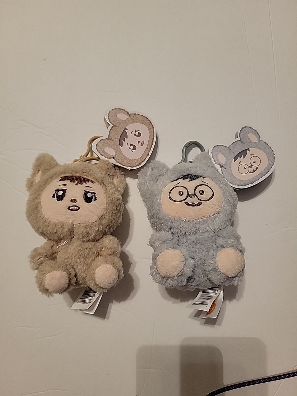 NEW BOBO And COCO LaBabies Mini Monster Plushs Blue Beige Yoonique Keychain NWT